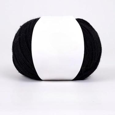 Imagem de Fio de lã de peso médio para tricô - ultra macio e sem coceira, ideal para suéteres, cachecóis e chapéus, artesanato de tricô manual (preto)