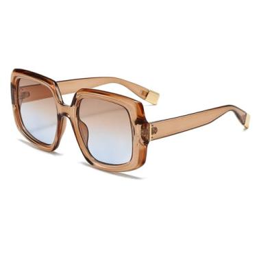 Imagem de Óculos de Sol UV400 - Armação Grande com Lentes Degradê Coloridas para Homens e Mulheres, Ideais para Esportes ao Ar Livre, Corrida e Ciclismo.