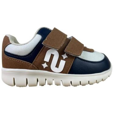 Imagem de Tenis Infantil Menino Novope Calce Facil Casual Original (Branco/Caramelo, BR, Criança de 4 a 8 anos, Numérico, 22)