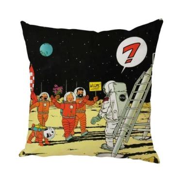 Imagem de Capa De Almofada De Pelúcia Com Estampa De Pug Infantil 45x45cm Para D