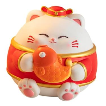 Imagem de Generic Estátua de Gato da Sorte, Estatueta Decorativa, Cofrinho, Ornamento de Mesa, Escultura de Animal para Quarto, Festival da Primavera, Armário ou, Koi Grande