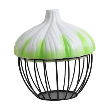 Imagem de Ｂｅｓｇａ Cesto para alho versátil e leve com tampa, prático para organizar utensílios de cozinha, lanches e outros itens em festas, hotéis casas, Verde