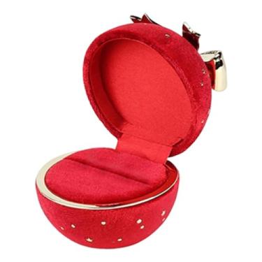 Imagem de Baoblaze Organizador de Joias em Cetim, Estojo Elegante e Portátil para Joias, Caixa de Bijuterias para Dia dos Namorados, Casamento, Aniversário e Noivado, Vermelho para Anel