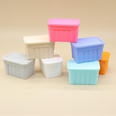 Imagem de Colaxi Caixa organizadora em escala 1:12 com tampa, ideal para organizar acessórios, criar micropaisagens, construir jardins de fadas e fazer projetos DIY, Laranja