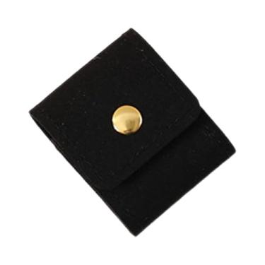 Imagem de Dynwave Mini estojo de viagem para joias com fivela, bolsa de couro de microfibra para guardar broches, anéis e bijuterias em férias na praia, Preto