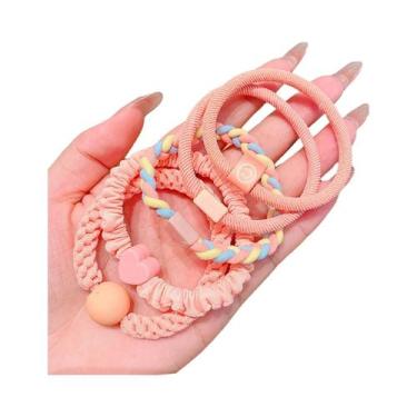 Imagem de Laços De Cabelo De Couro Coloridos Frescos De Verão Para Crianças 5pcs