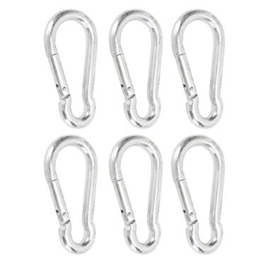 Imagem de Semme 6 Peças de Clipes de Mosquetão Com Gancho de Pressão de Mola, Clipe de Segurança de Alta Resistência Em Ferro Galvanizado de 3,15 pol., Com Portão Carregado Com Mola Forte, para