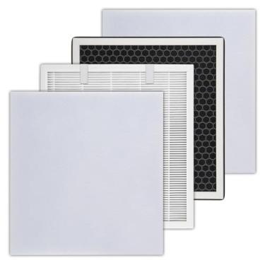 Imagem de Pacote com 2 filtros de substituição HKB320F para purificador de ar Mooka HKB320F, filtro HEPA verdadeiro H13, filtro de carvão ativado 3 em 1, com 2 pré-filtros laváveis