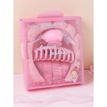 Imagem de 6 conjuntos de faixas de cabeça de spa para lavar o rosto e cuidados com a pele facial, faixas de flores, clipe de garra, faixas de maquiagem inchadas para máscara de lavagem de rosto, faixa de cabeça