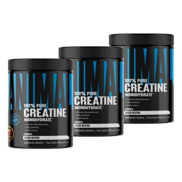 Imagem de Kit 3x Creatina Animal 200g - Universal Nutrition Sabor:Sem Sabor;Tamanho:Único;Gênero:Unissex-Unissex