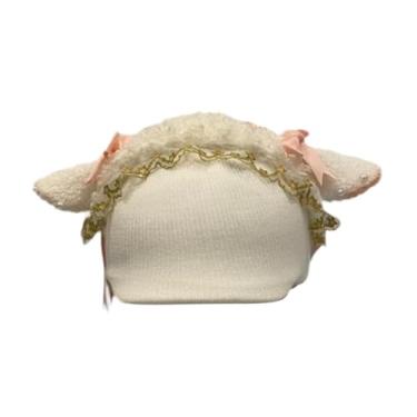 Imagem de RNXRZANK Capa para Capacete de Esqui com Orelhas de Animais em Tricô Divertido. Acessório Decorativo para Capacete de Snowboard. Material Macio E Respirável, I, Orelha de Cabra Branca