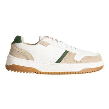 Imagem de Sapatênis Enzo Ribeiro Branco Com Verde E Tons Areia, Branco, 38