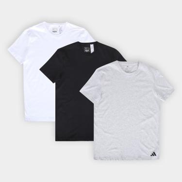 Imagem de Kit Camiseta Adidas Básicas 3 Peças Masculino-Masculino