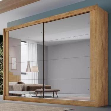 Imagem de Guarda Roupa Casal 2 Portas C2 Espelho e 4 Gavetas Creta Flex Peroba o