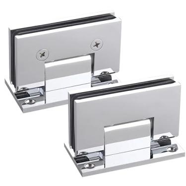 Imagem de NovaNectar Dobradiça de porta de vidro de latão, dobradiças de placa traseira curta resistente de 90 graus, substituição de ferragens de porta de chuveiro para vidro temperado de 8 a 12 mm (8 a 12 mm