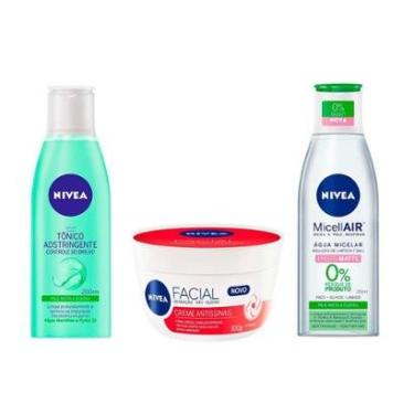 Imagem de Kit  Nivea Limpeza Facial Tônico + Água Micelar + Creme Antissinais-Unissex