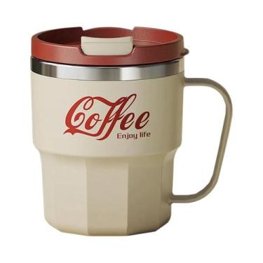 Imagem de Caneca De Café De Aço Inoxidável Com Dupla Camada Isolada, Térmica, À 