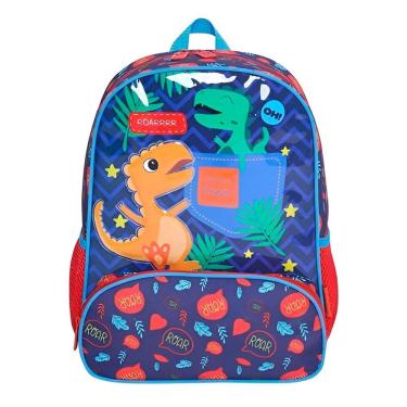 Imagem de Mochila Infantil Bolso Externo Animais Escola Passeio