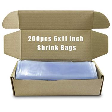 Imagem de 200 peças de sacos retráteis, 15 x 28 cm, sacos retráteis, filme de PVC de vedação térmica 100 Ga para sabonetes, bombas de banho, garrafas, artesanato, sapatos e bricolage (melhor taxa de