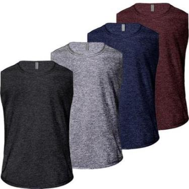 Imagem de Kit 4 Camisetas Regata Machão Dry Academia Masculina Fitness-Masculino
