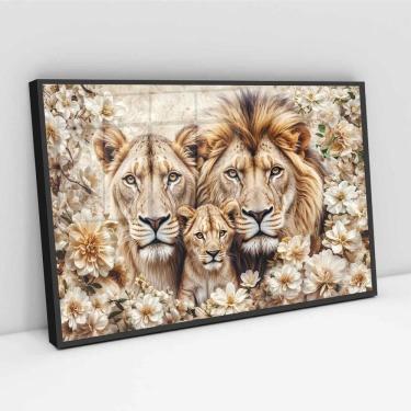 Imagem de Quadro Família Leões Flores - 50X70Cm