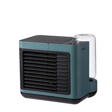 Imagem de Mini ventilador de ar condicionado portátil refrigerador de íon negativo carregamento usb pequeno doméstico ventilador de ar condicionado de mesa com luz noturna resfriamento de água, rosa (Color : G