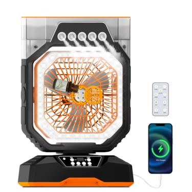 Imagem de Weljoy Ventilador de nebulização recarregável para acampamento e casa – Ventilador de resfriamento portátil de 6 velocidades com névoa ajustável, caixa de aromaterapia, temporizador de 8 horas