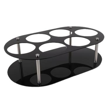 Imagem de Asixxsix Organizador de Garrafas de Água,Suporte para Garrafas de Água com 6 Compartimentos,Fácil de Instalar,Suporte para Copos para Família ou Amigos, Deslizante para Copos (Preta)