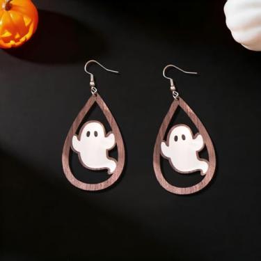 Imagem de Brincos femininos de Halloween leves em gota, fantasma fofo, gota de aranha, brincos pendentes, One Size, Aço inoxidável, Sem pedra preciosa