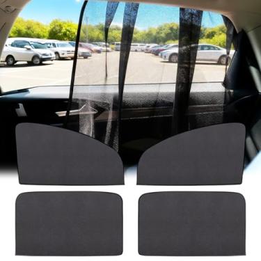 Imagem de Guarda-sol de para-brisa, 4 peças, malha respirável, espessa, dobrável, revestimento de vinil, escudo térmico, mantém fresco e protege o interior (30,7 pol. × 19,175 cm)