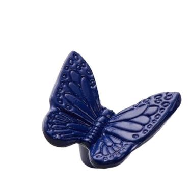 Imagem de Puxadores de gaveta, estrela-do-mar, criatividade, furo único, puxador de porta retrô honeybee antigo (azul-borboleta)