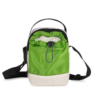 Imagem de Bolsa tiracolo unissex multifuncional de grande capacidade com alça de ombro ajustável com suporte para garrafa de água para caminhadas ao ar livre e viagens, Verde, Casual