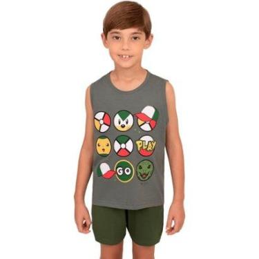 Imagem de Pijama Regata Pokebolas e Short Verde - Izitex-Masculino