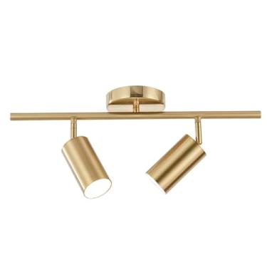 Imagem de Luminária de trilho ajustável KCO Modo Lighting, acabamento em latão escovado, para teto, ideal para cozinha e sala de jantar, com foco (16,5"/42cm)