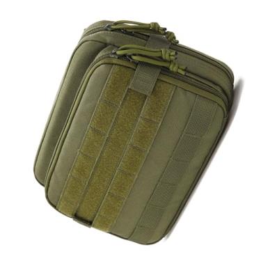 Imagem de Vroomoto Bolsa de administração Actical Molle com design de corte, bolsas utilitárias Molle acessório militar EMT organizador com bolso de mapa EDC EMT porta-ferramentas IFAK verde exército