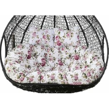 Imagem de Almofadas grossas e laváveis ​​para substituição de cadeiras suspensas em formato de ovo, almofadas para cadeiras de balanço duplas, almofadas para cadeiras de rede suspensas.