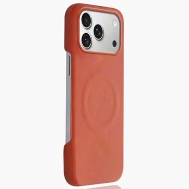 Imagem de LYJSMGZ Capa magnética para iPhone 17 Pro Max/Air/17 Pro/17, capa de meia placa fosca à prova de choque ultra suave suporta carregamento sem fio, laranja, 17 Pro