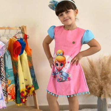 Imagem de Vestidos Infantil Meninas Temáticos Luxo Festa Personagens - BEBE E CI