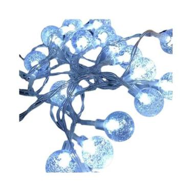 Imagem de Luzes De Cordão Em Forma De Bola De Cristal LED, Alimentadas Por Bater