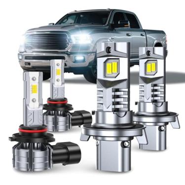 Imagem de SEALIGHT H13 H10 Lâmpadas LED de neblina combinadas, para Ford F-150 2004-2014, 68000 lúmens H13 H10 9008 9140 9145 substituição, 6500K branco pacote com 4