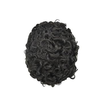 Imagem de Aplique de testa Prótese capilar masculina com topo em renda francesa e perímetro PU, 25 mm, cabelo humano encaracolado, 15 cm (6 polegadas)(6x9)