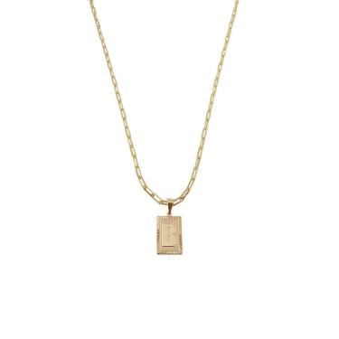 Imagem de Cordão 45Cm Masculino Feminino Pingente Letra B Banhado Ouro