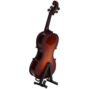 Imagem de HEEPDD Ornamento de Modelo de Mini Violoncelo, Decoração de Instrumento Musical de Baixo de Madeira, Presente Delicado Requintado Com e Suporte, para Crianças, Amigos, Pais, Amantes