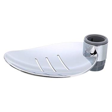 Imagem de Suporte para Chuveiro Estante Organizador Porta Toalhas de Banheiro Prato Sabonete Drenador Esponja Cozinha Pia Resistente -ferrugem Robusto Design com Furos Econômico Espaço