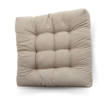 Imagem de Almofada Futon para Assento 50x50cm com Corda Tecido Oxford Macia e Confortável para Cadeira Banco e Pallet(Bege)