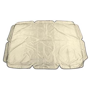 Imagem de Dossel de balanço ao ar livre à prova d'água cobertura superior da varanda substituição à prova de UV para cadeira de pátio feita de tecido Oxford revestido de prata 600D tamanho (Bege)