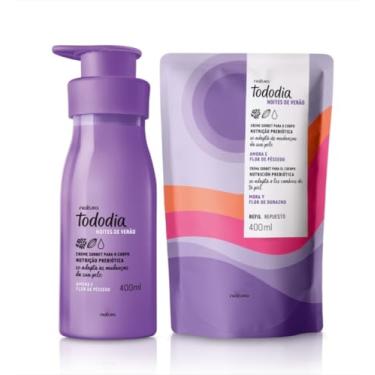 Imagem de Todo.dia Noites de Verão Creme Sorbet para o Corpo, Nutrição Prebiótica, Amora e Flor de Pêssego, 400ml com Refil