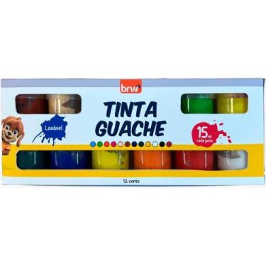 Imagem de Tinta Guache 15ML com 12 Cores Básicas em Caixa - BRW