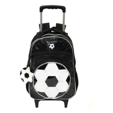 Imagem de Mochila Infantil Escolar Rodinhas Masculina - Bola Futebol