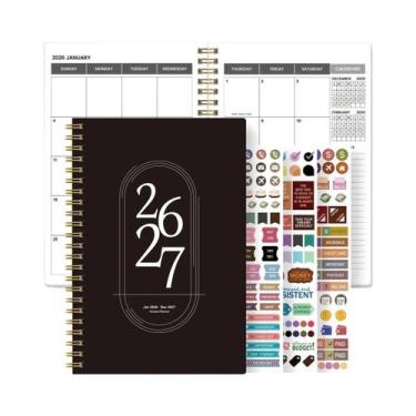 Imagem de Planejador Semanal E Mensal A5 2026-2027, Organizador Espiral, Calendá